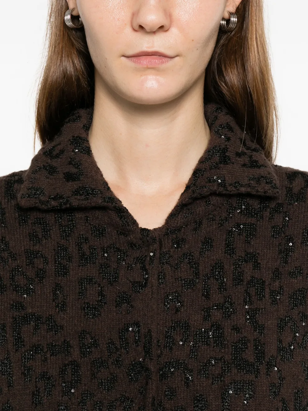 Nude Vest met dierenprint Bruin