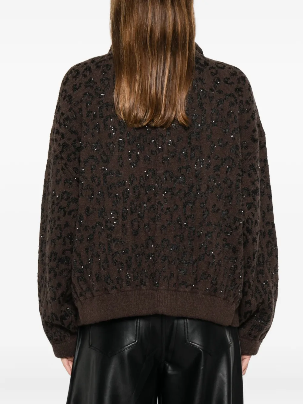Nude Vest met dierenprint Bruin