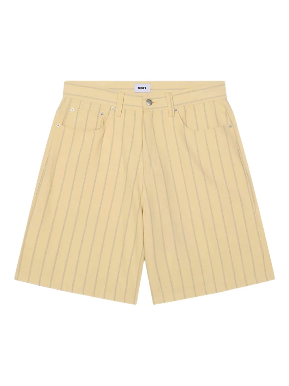 Obey pinstripe cotton shorts | Neutrals | Image 1