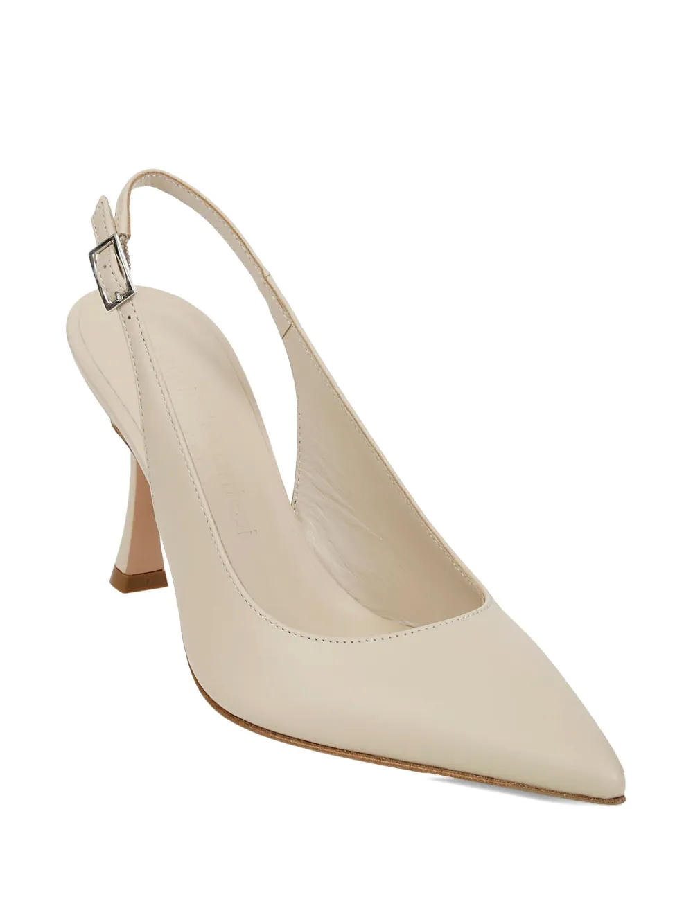 Sergio Levantesi Pointed Toe Slingback Heels In Neutral