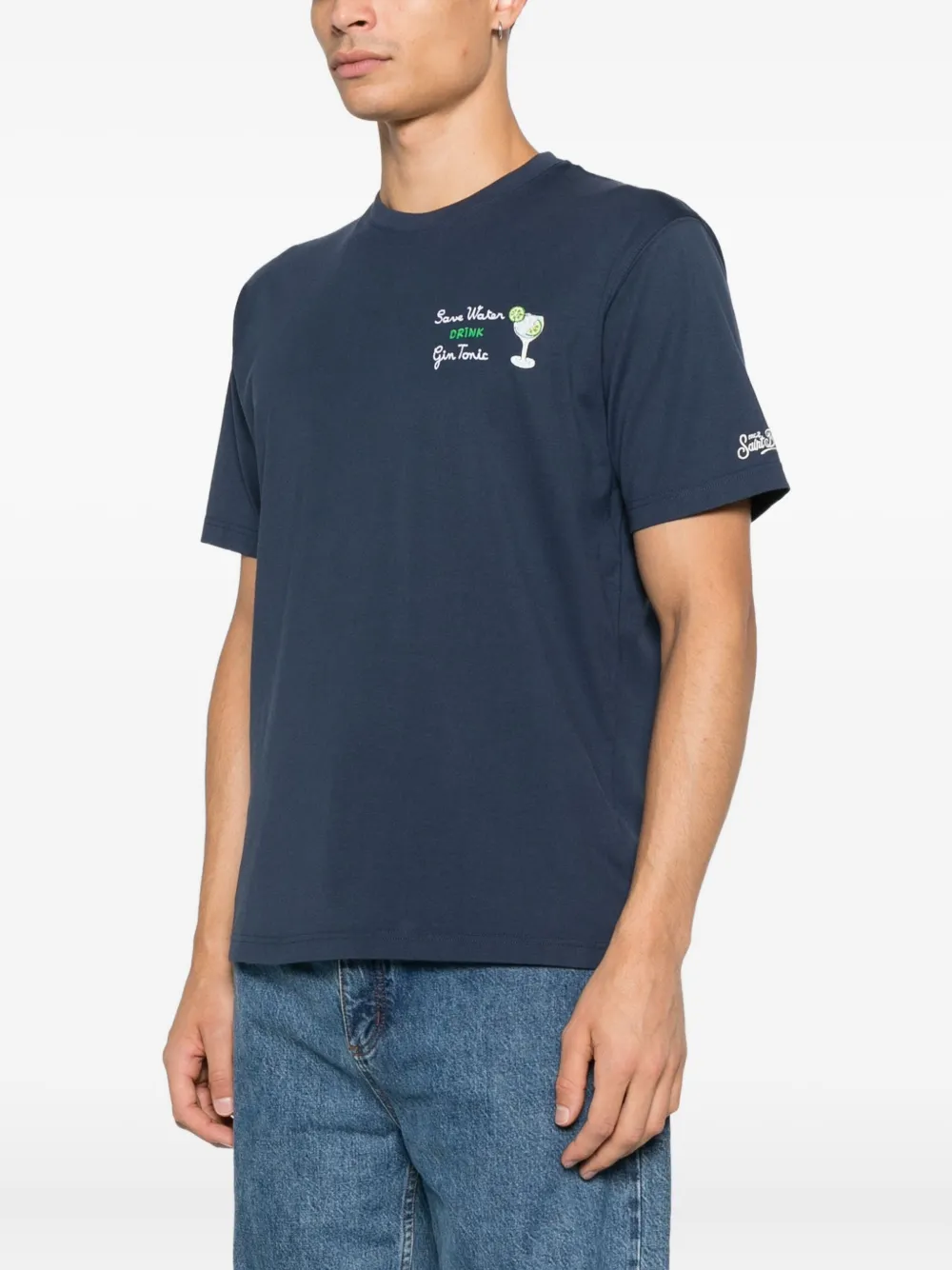 Mc2 Saint Barth Embroidered T-shirt In Blue