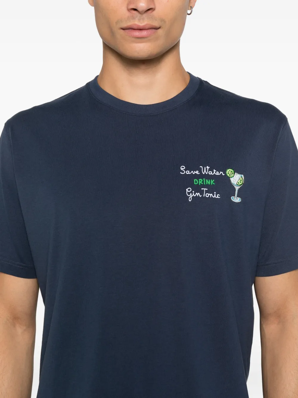 Mc2 Saint Barth Embroidered T-shirt In Blue