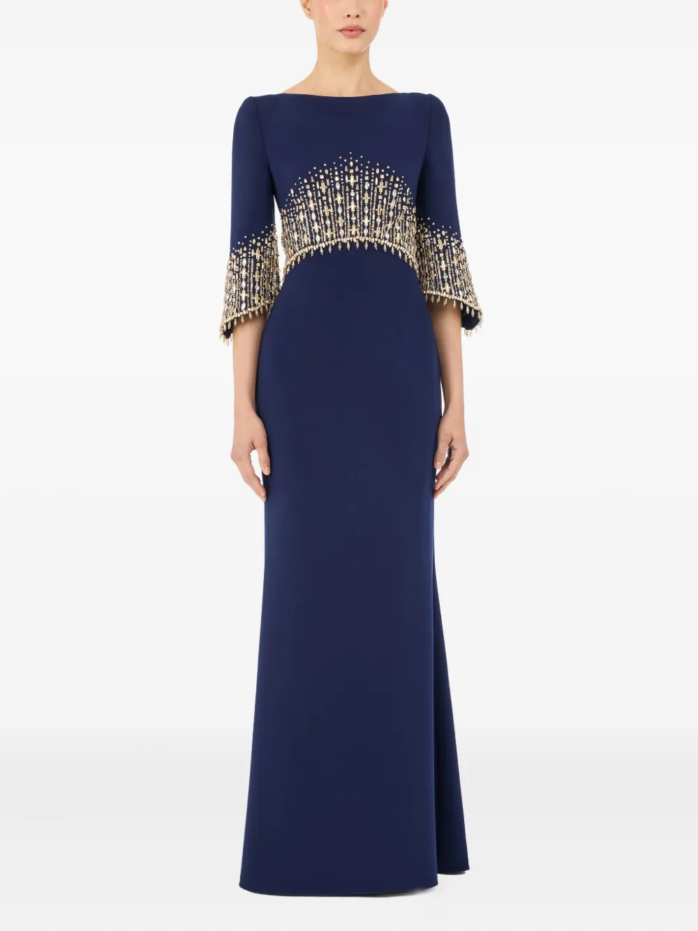 Jenny Packham Electricia embellished maxi dress - Blauw