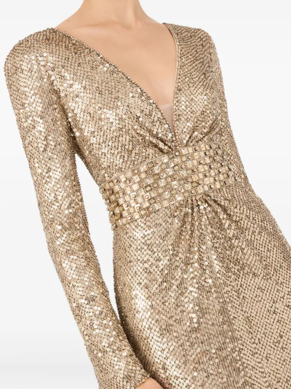 french connection gold sequin dress Fit and Flare Lace Crystals Necklace Wedding Dresses Open Back Bridal Gowns with Feather main image 1