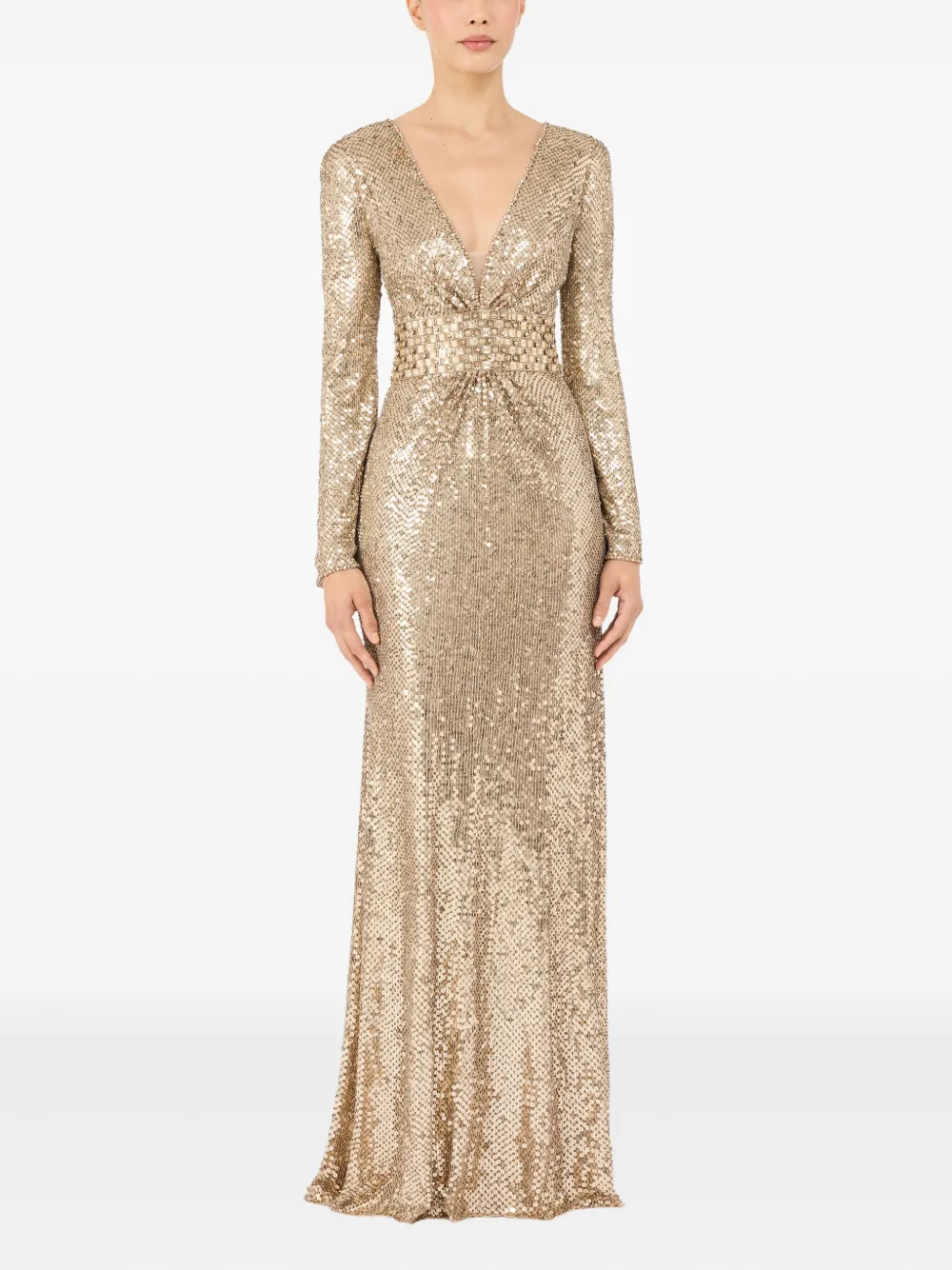 Jenny Packham June sequin embellished maxi dress - Goud