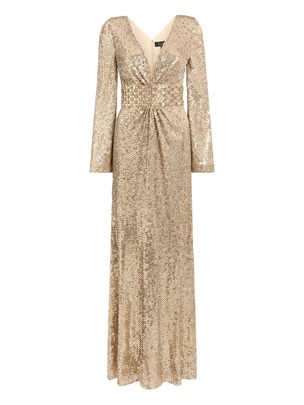Jenny Packham June Sequin Embellished Maxi Dress In Neutral