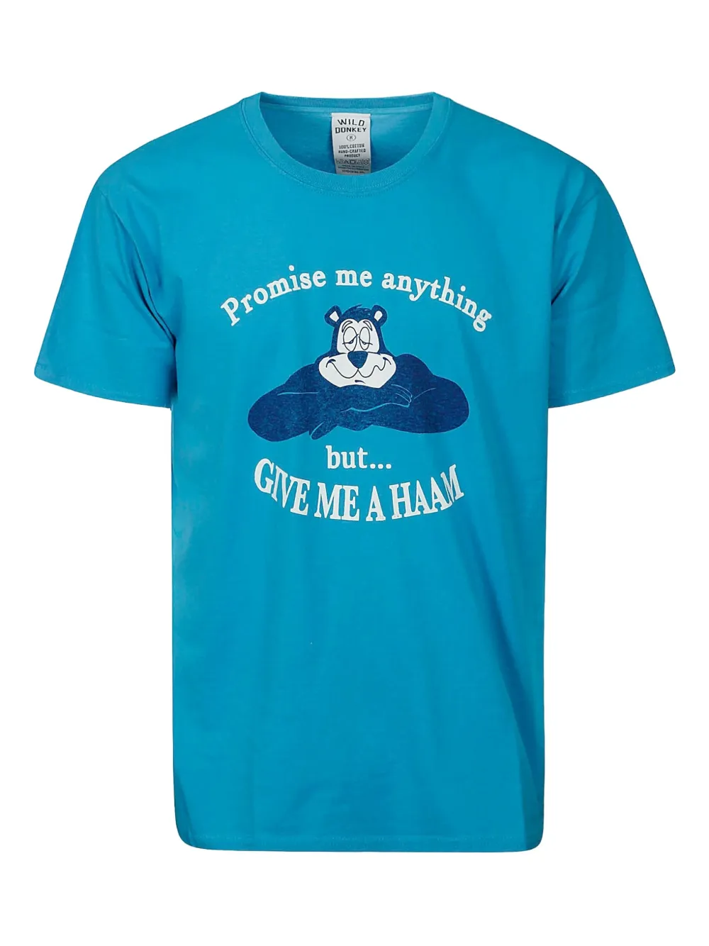 Wild Donkey bear-print cotton T-shirt | Blue | Image 1