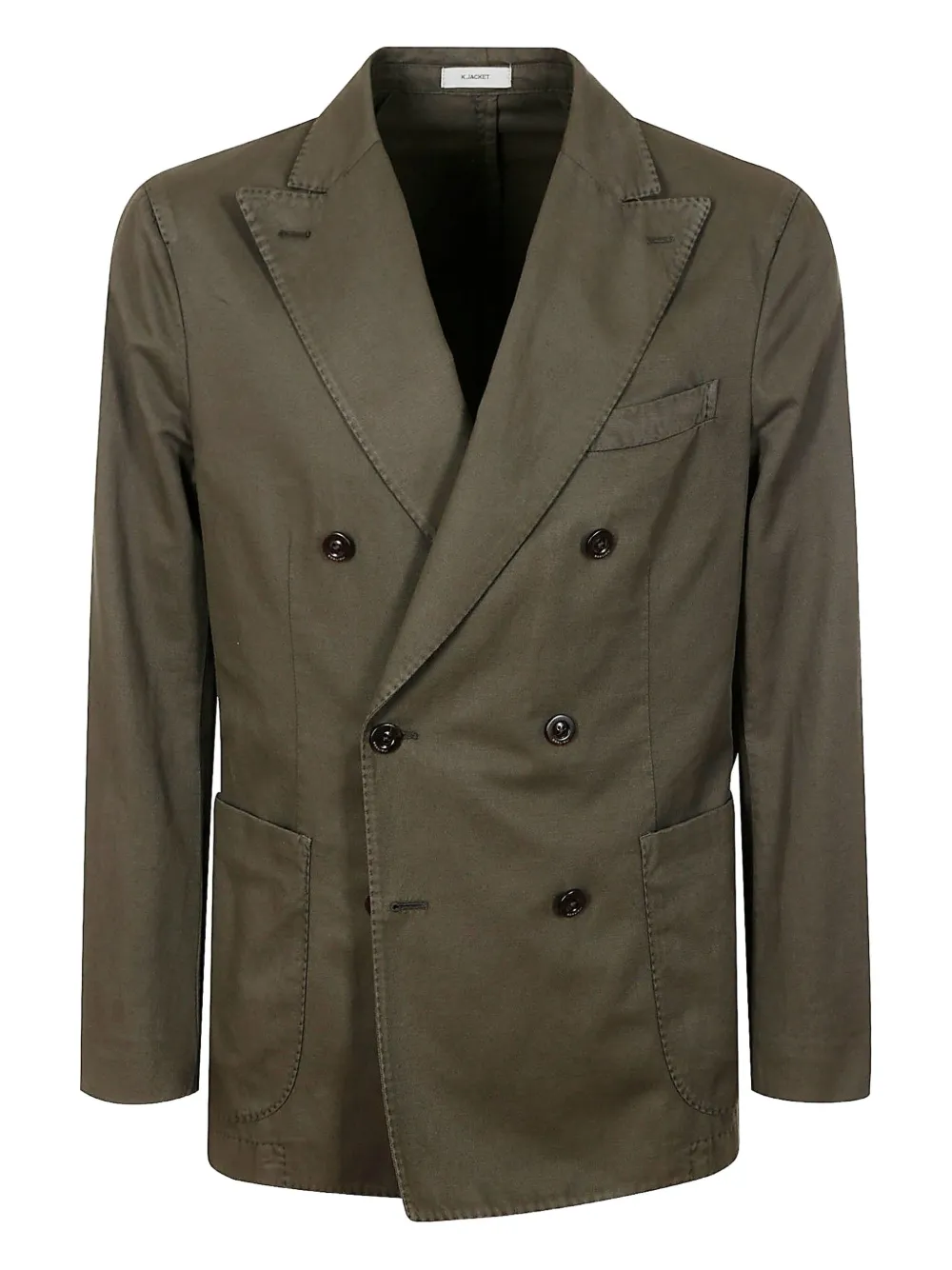 Boglioli Double-breasted Cotton Suit In Green