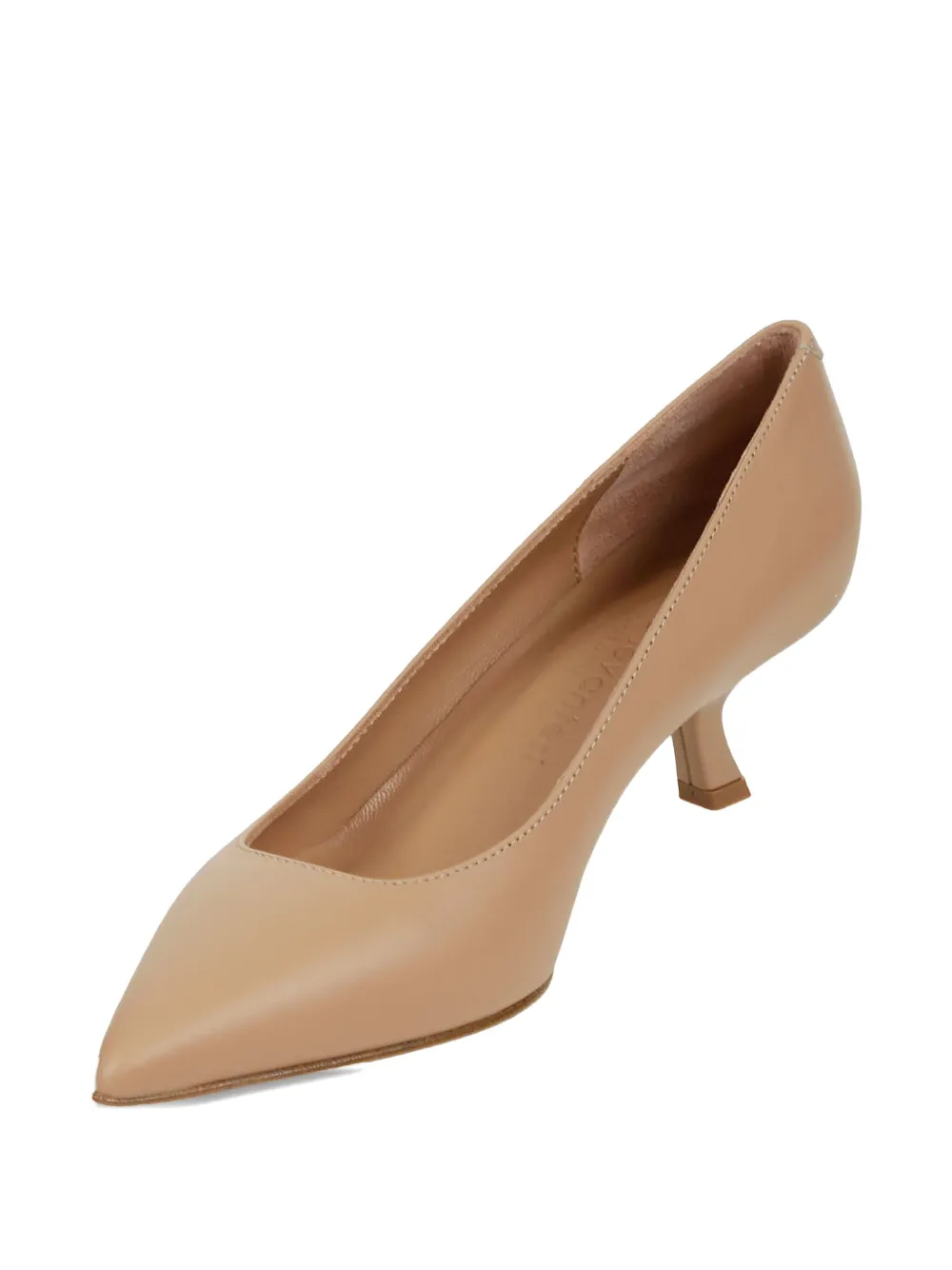 Sergio Levantesi 50mm Carmela Pointed-toe Leather Pumps In Nude