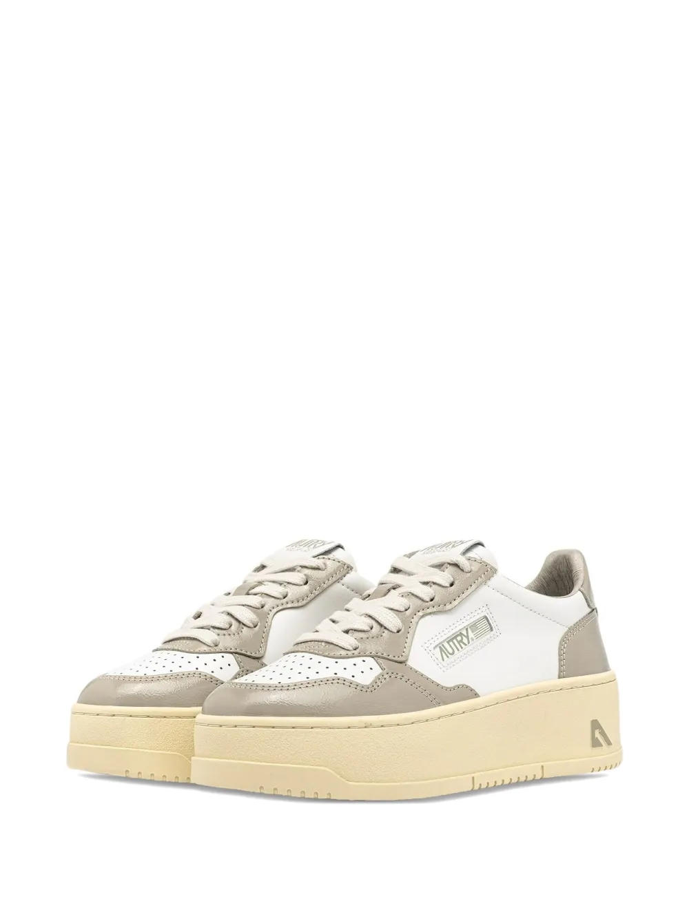 Autry Medalist leren sneakers met plateauzool - Wit