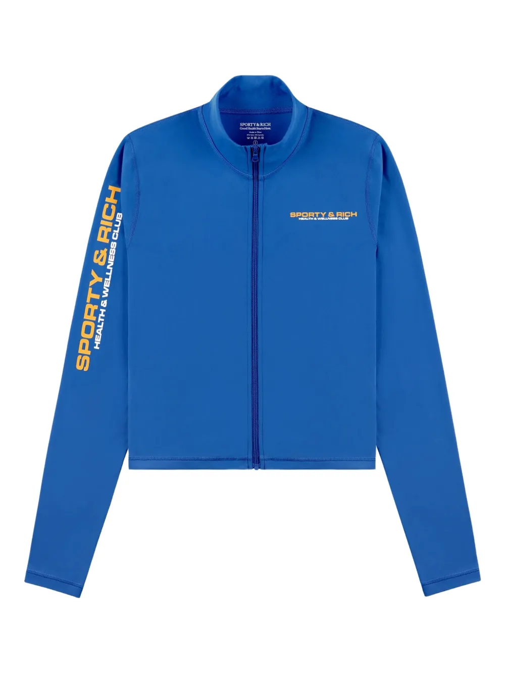 Sporty & Rich zip-front logo-sleeve jacket | Blue | Image 1