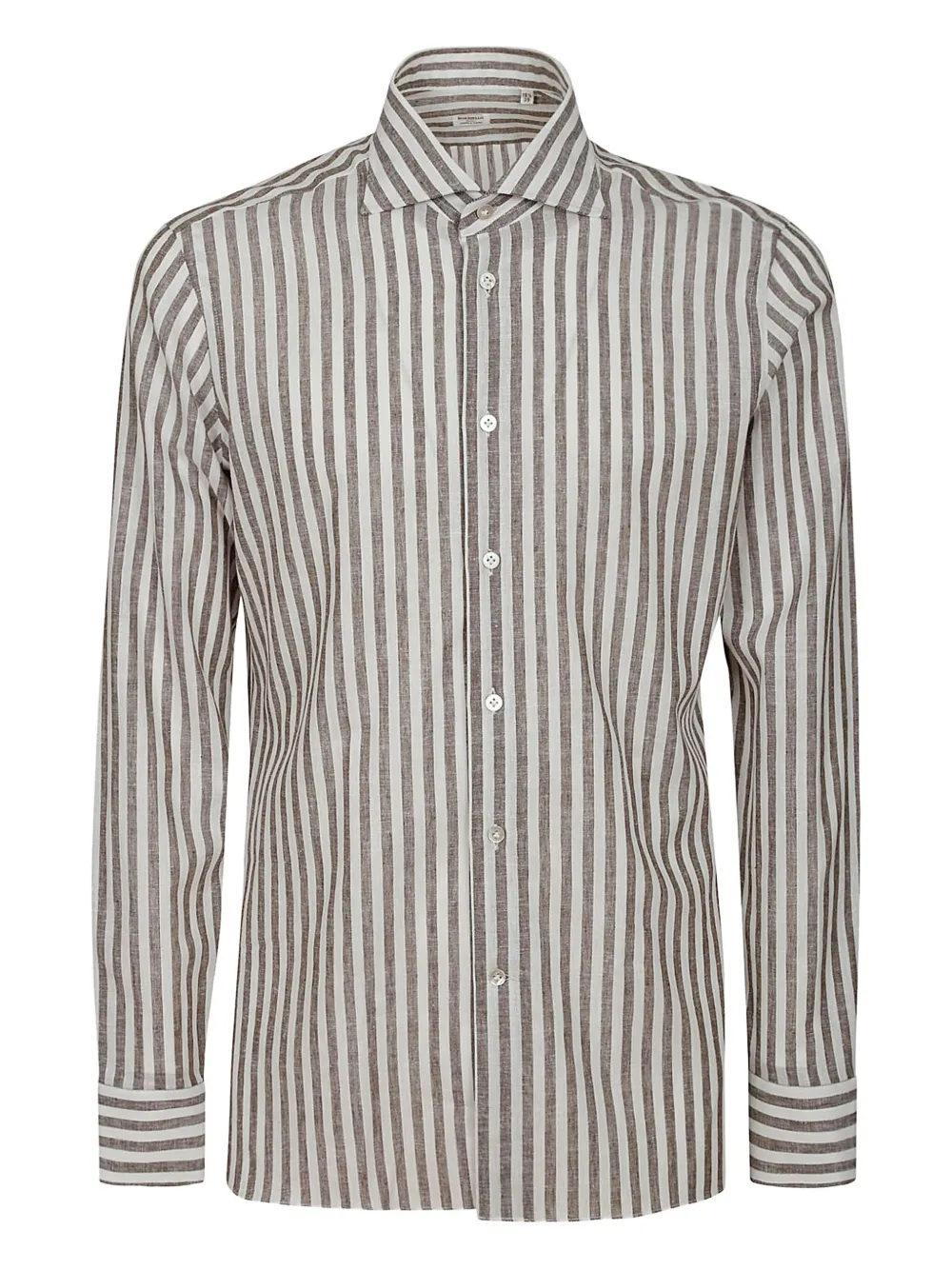 BORRIELLO NAPOLI striped cotton shirt | Brown | Image 1