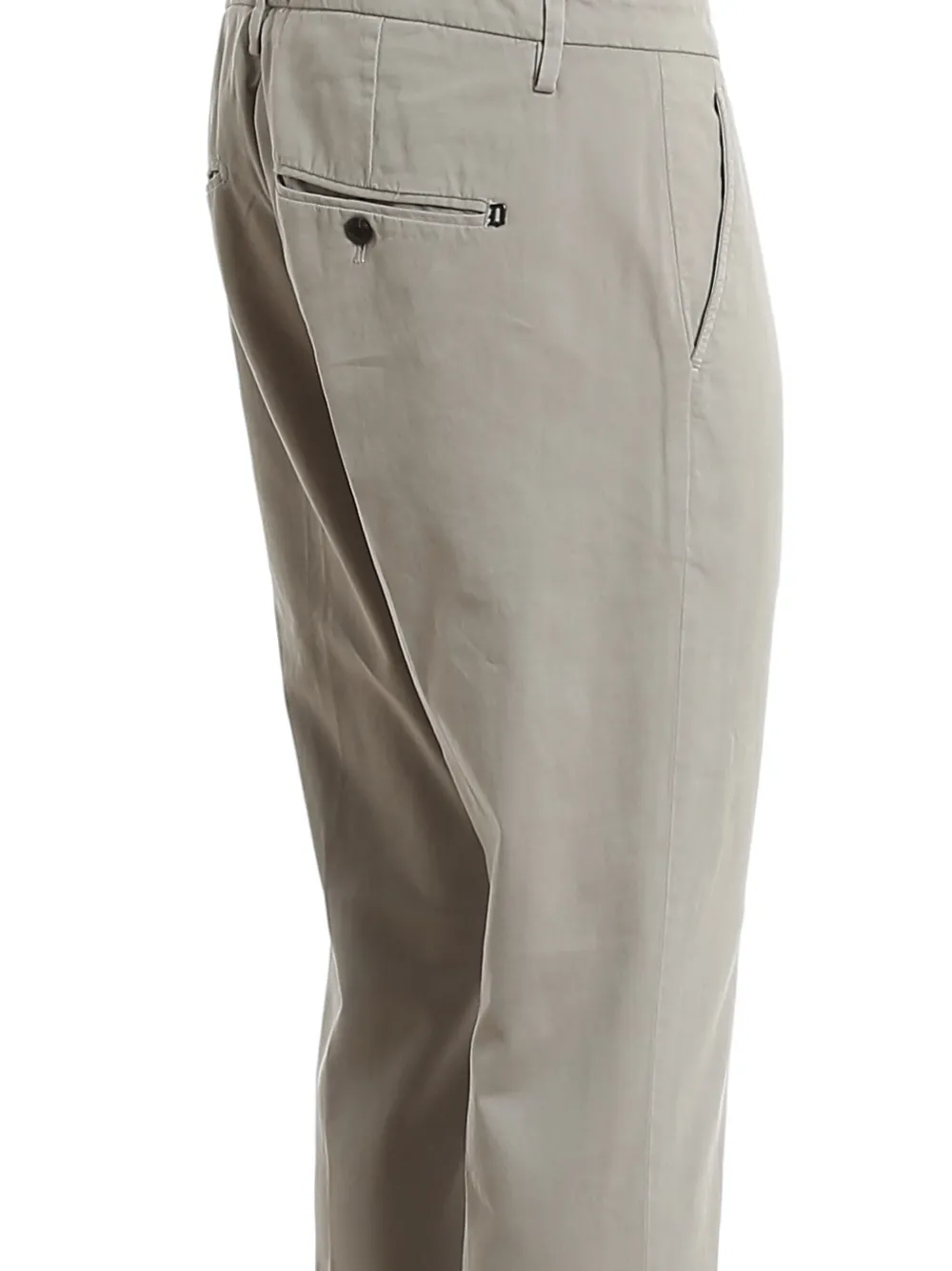 Dondup Turn-cuff Logo-detail Pants In Neutral