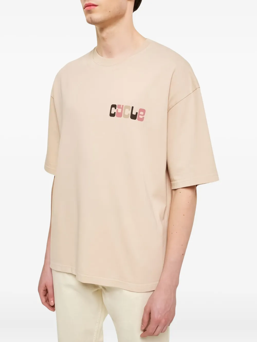  Cycle Logo-print Cotton T-shirt - Neutrals 
