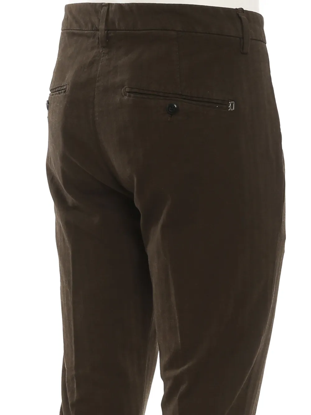 DONDUP Broek met paspelzak en manchetten Bruin