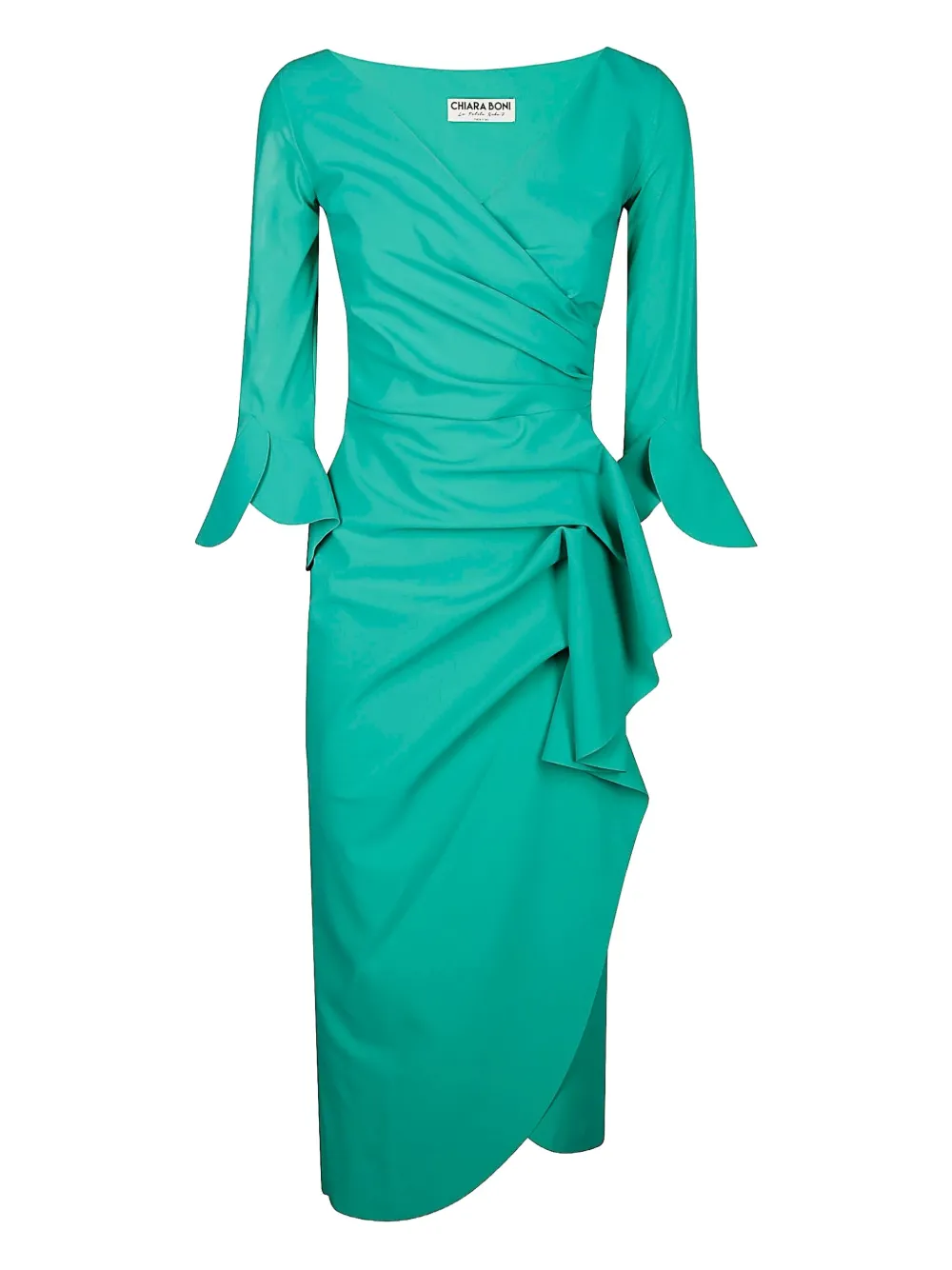 Chiara Boni La Petite Robe Ruffled Midi Dress In Green