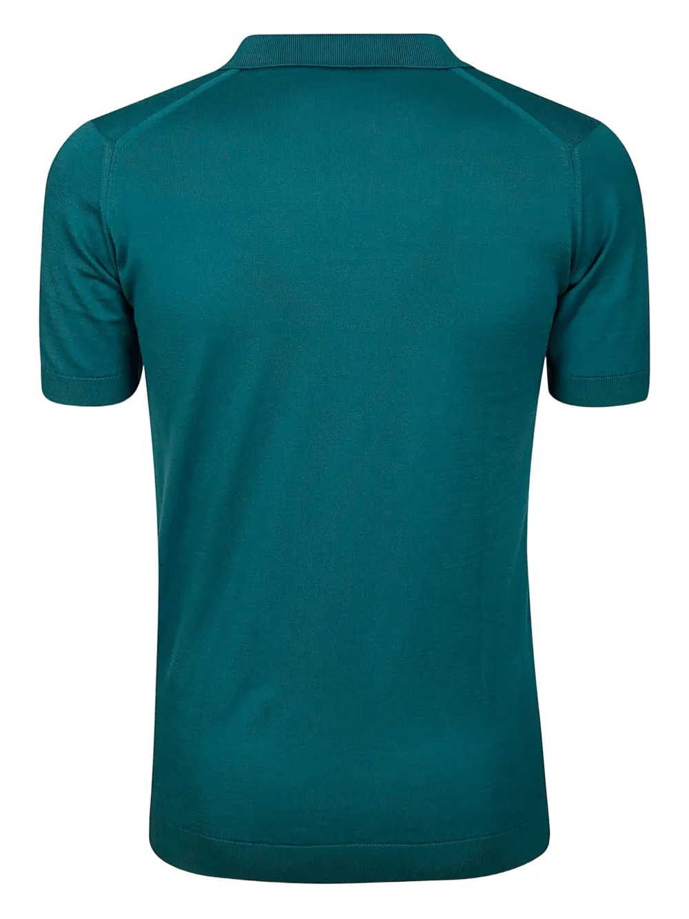 John Smedley T-shirt met V-hals en polokraag - Blauw