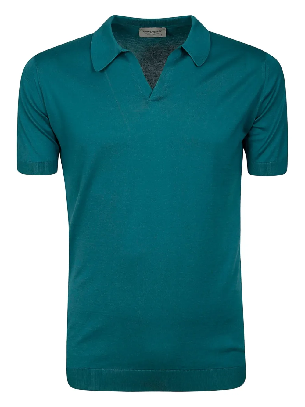 John Smedley V-neck polo-collar T-shirt | Blue | Image 1