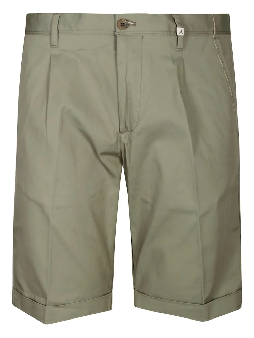 Myths pleated cotton shorts | Green | Image 1