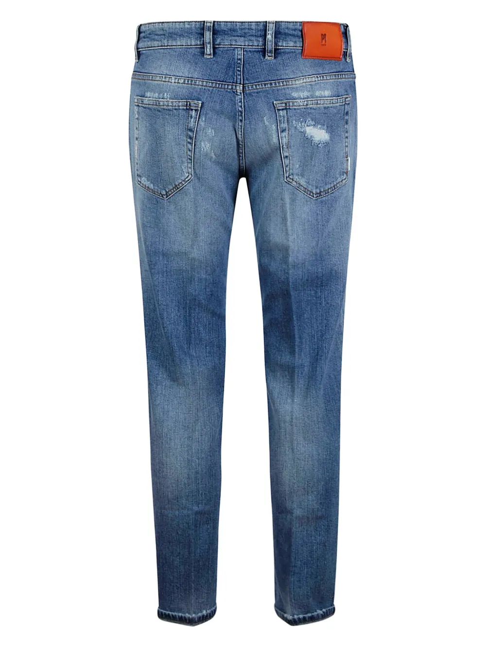 PT Torino Jeans met gerafeld detail en vijf zakken - Blauw