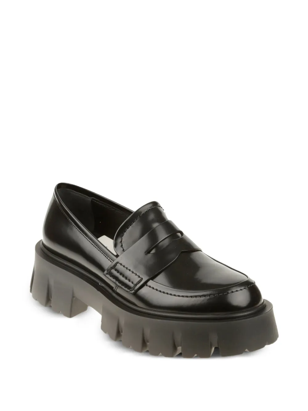 Premiata penny-leather platform boots Zwart