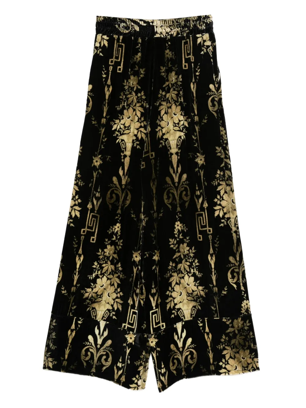 Pierre-Louis Mascia Palazzo broek met bloemenprint Zwart