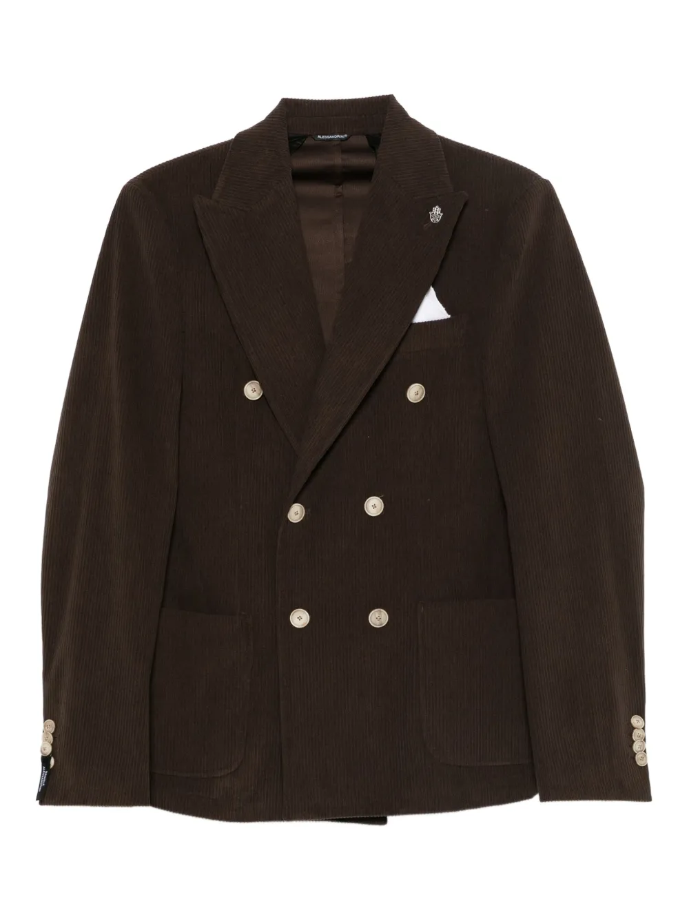 Daniele Alessandrini double-breasted corduroy jacket | Brown | Image 1