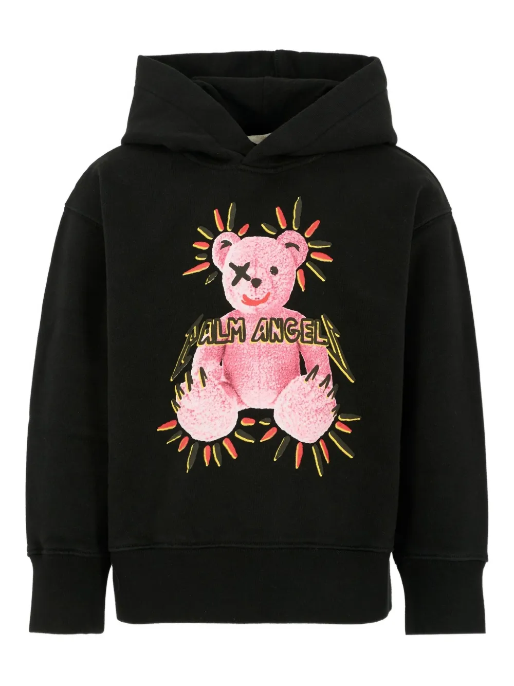 Palm Angels Kids teddy-print hoodie - ブラック Palm Angels Kids teddy-print hoodie - ブラック
