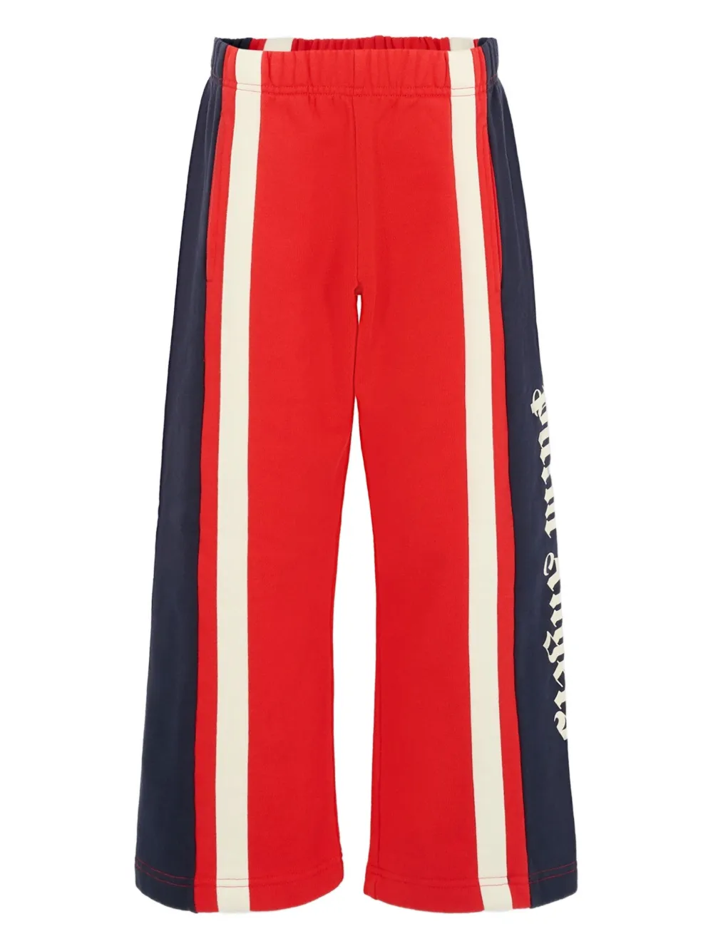 Palm Angels Kids striped wide-leg trousers | Red | Image 1