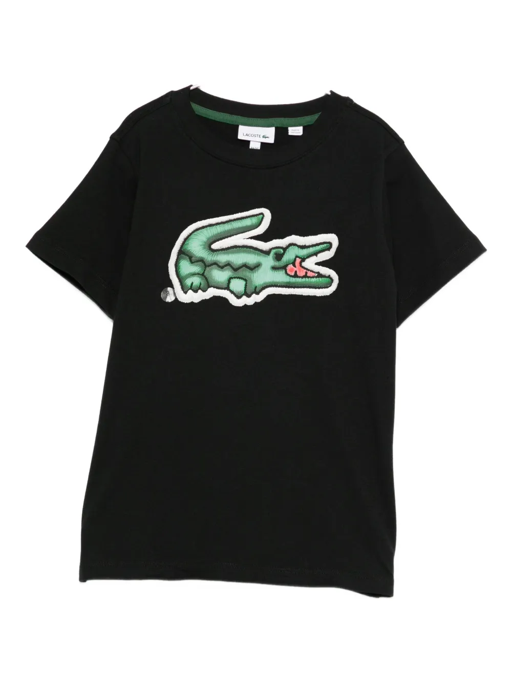 Lacoste Kids logo-patch T-shirt | Black | Image 1