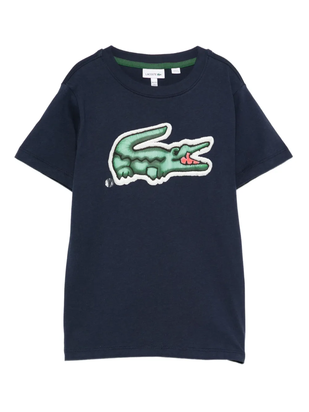 Lacoste Kids logo-patch T-shirt - Blu