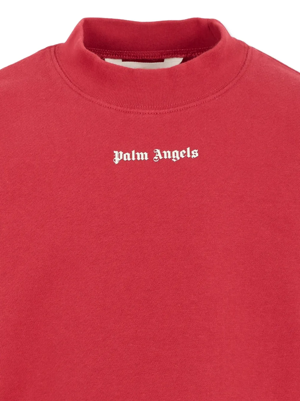 Palm Angels Mock-neck Split-sleeve Top In Red