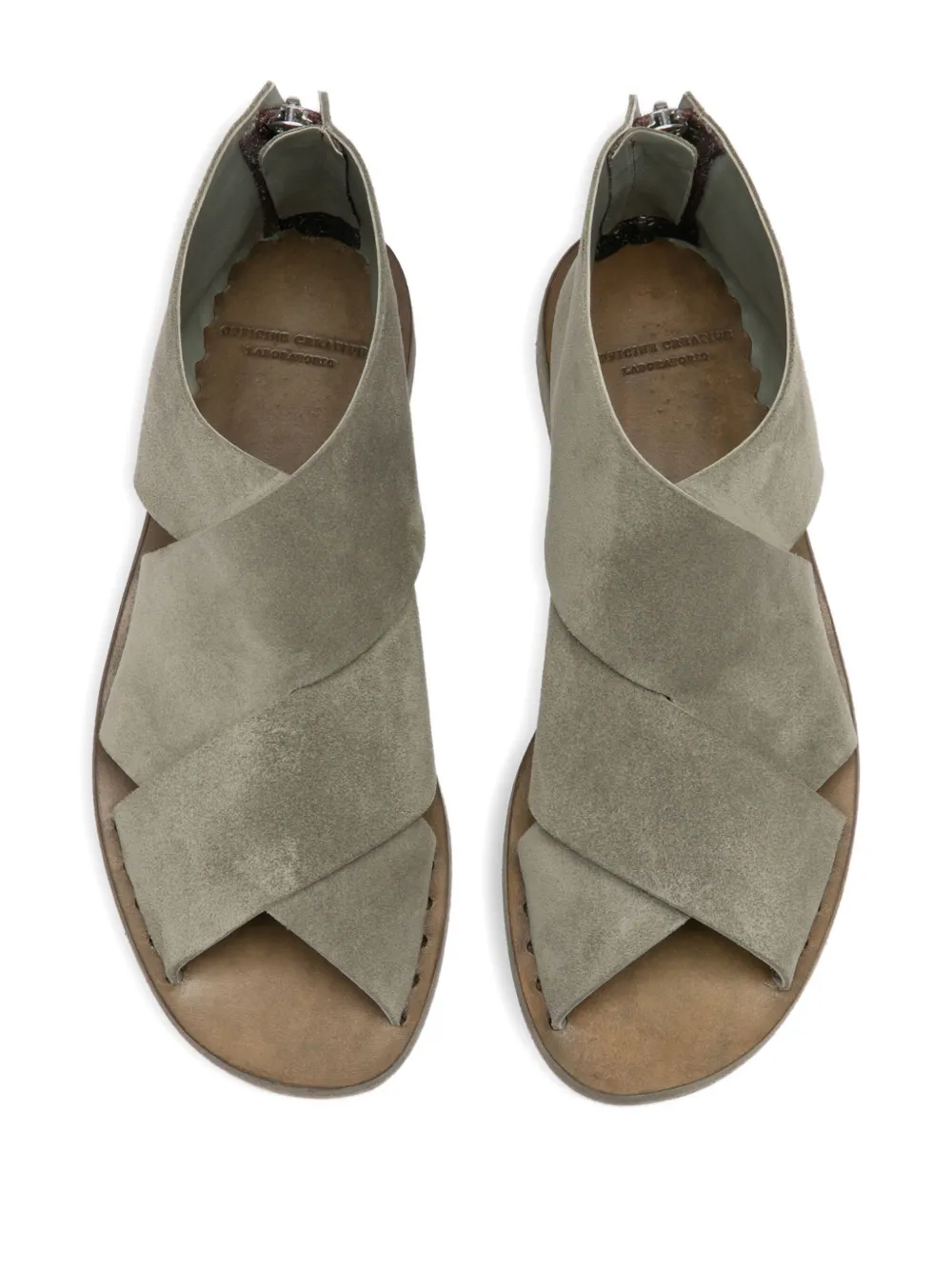 Officine Creative Ithaca sandalen met rits Groen