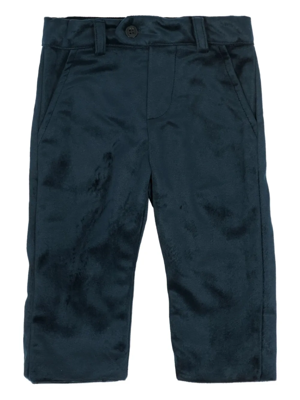 Patachou Button-fastening Velvet Trousers In Blue