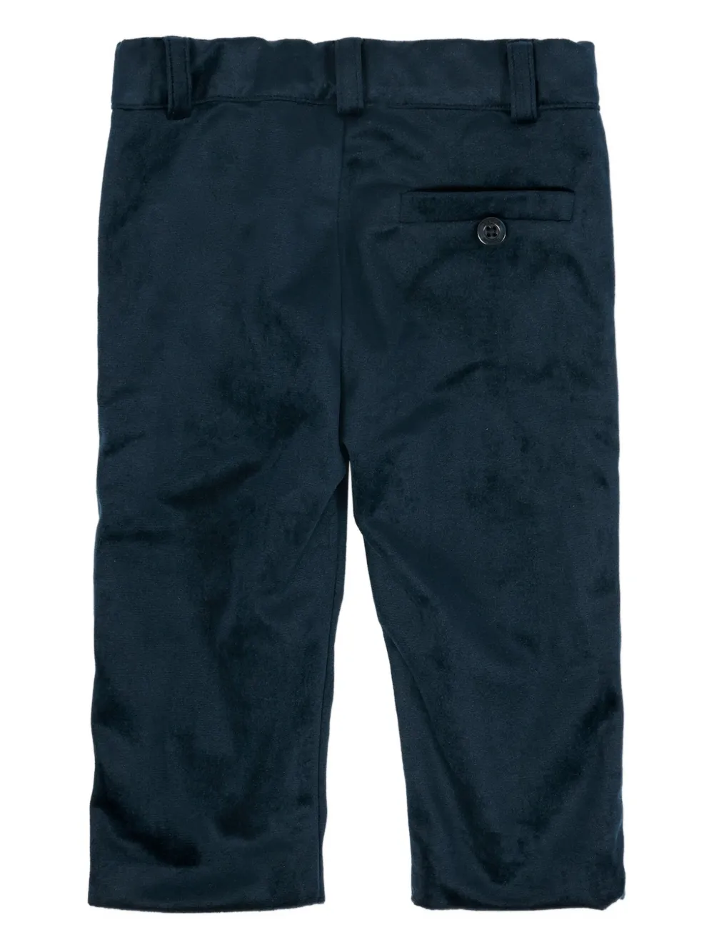 Patachou Button-fastening Velvet Trousers In Blue