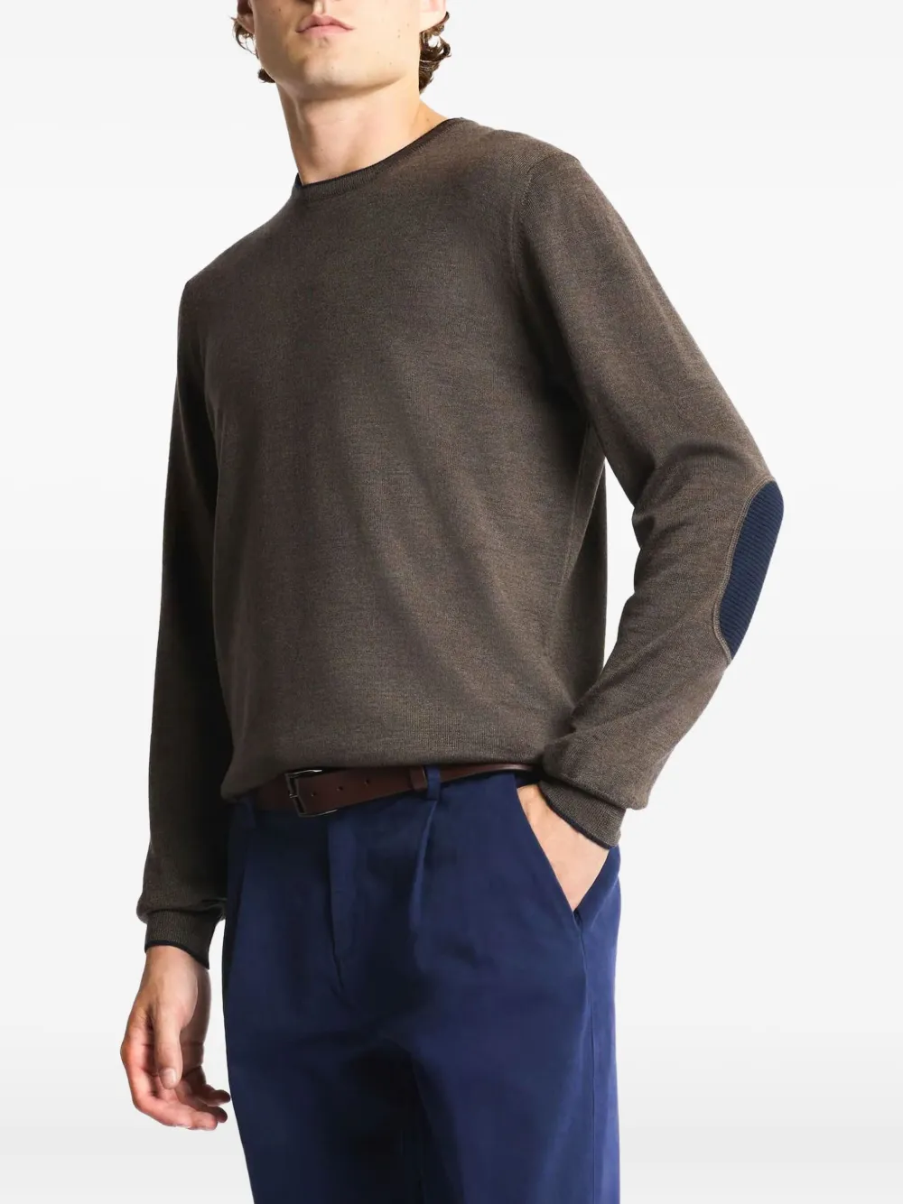 Fay elbow-patch crew-neck sweater | Knitted Sweaters | Image 2