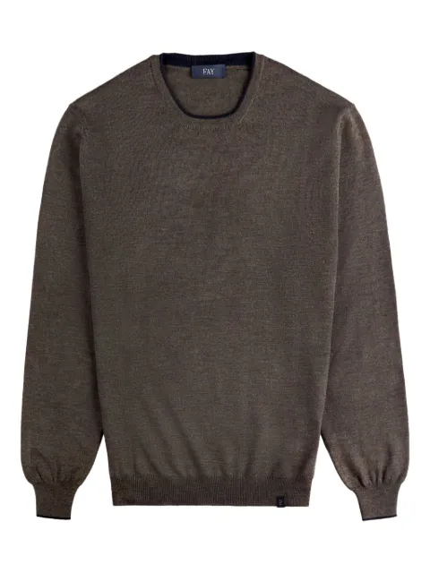 Fay elbow-patch crew-neck sweater
