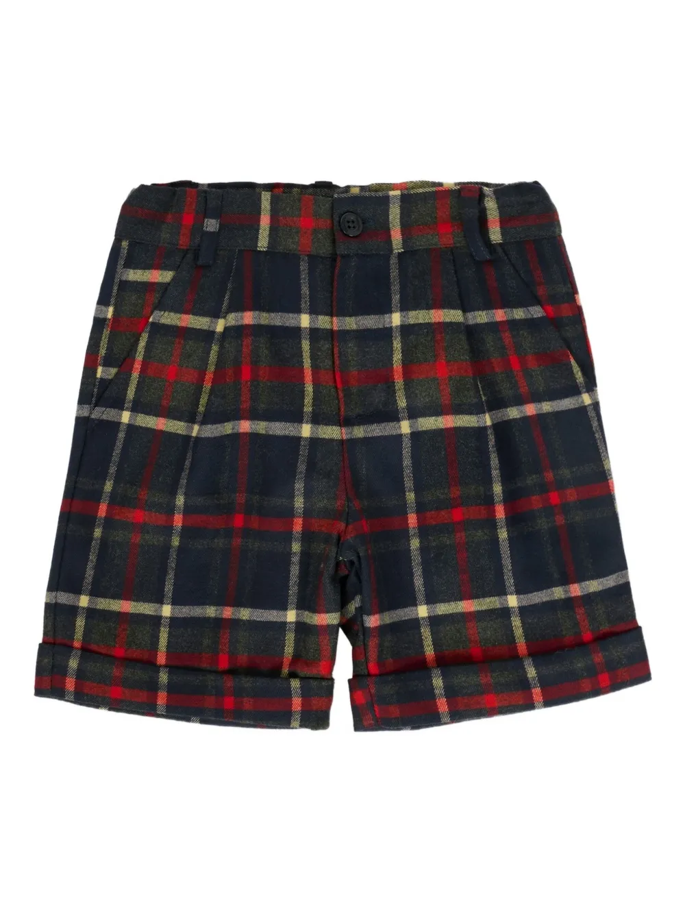 Patachou Pleated Checked Shorts In Black