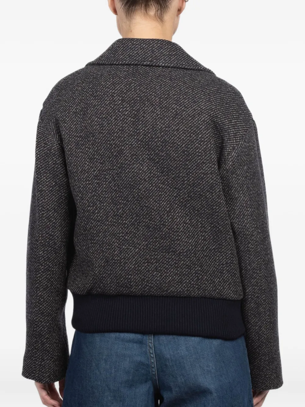 Kulson Bedford Buttoned-herringbone Jacket In Black