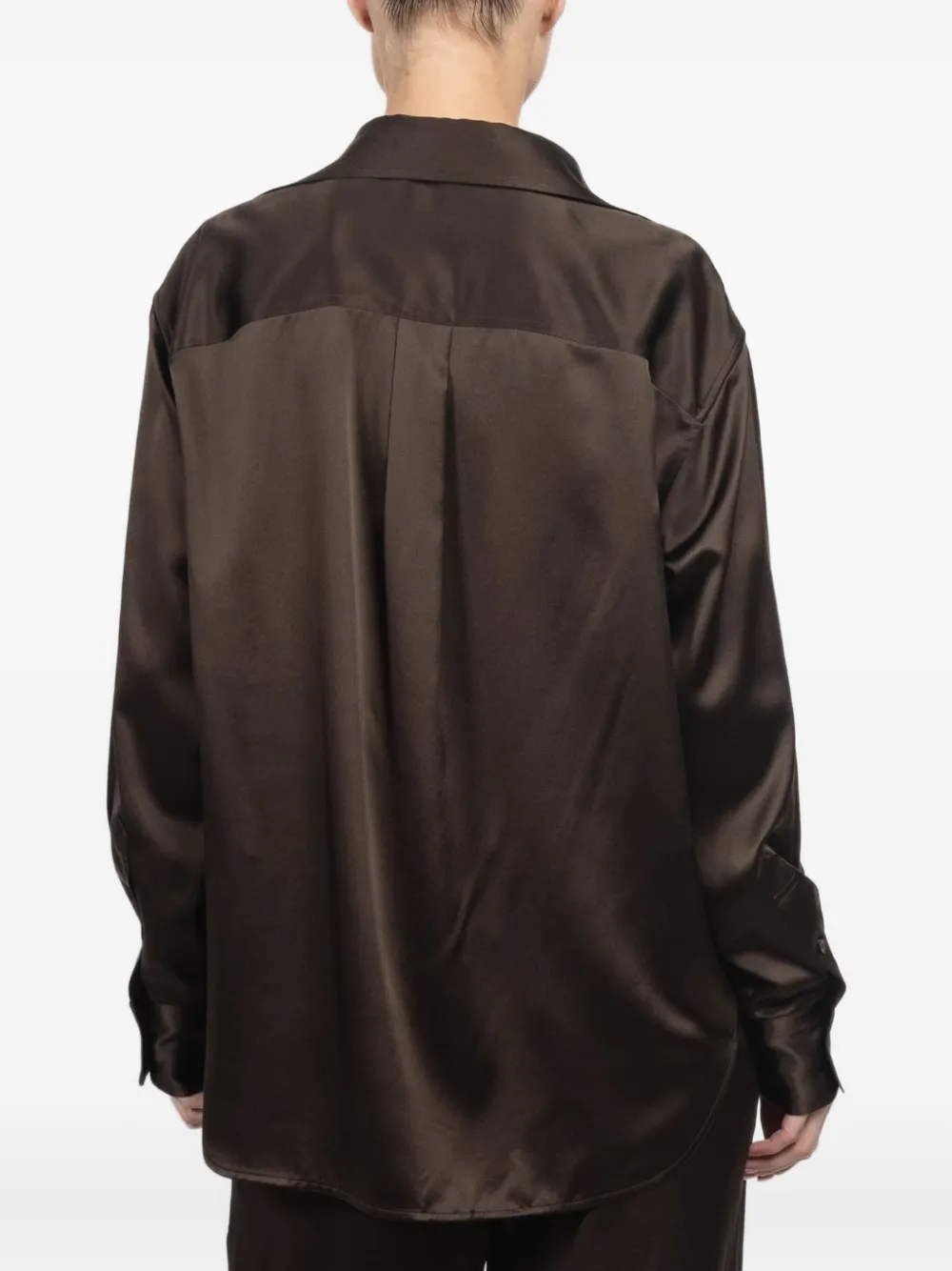 Kulson Emory Buttoned Long-sleeve Top In Brown