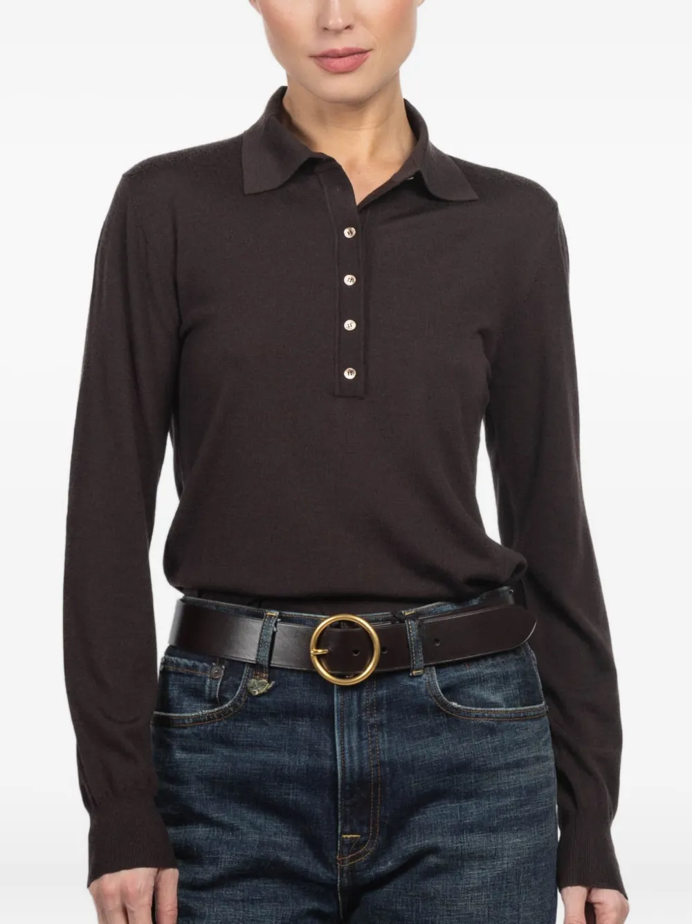 Kulson Jordan Buttoned-collared Polo Shirt In Brown