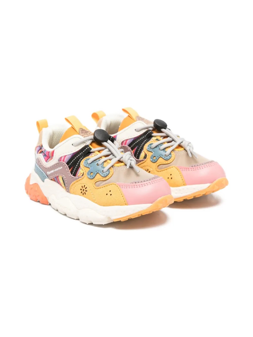 FLOWER MOUNTAIN KIDS panelled sneakers Beige