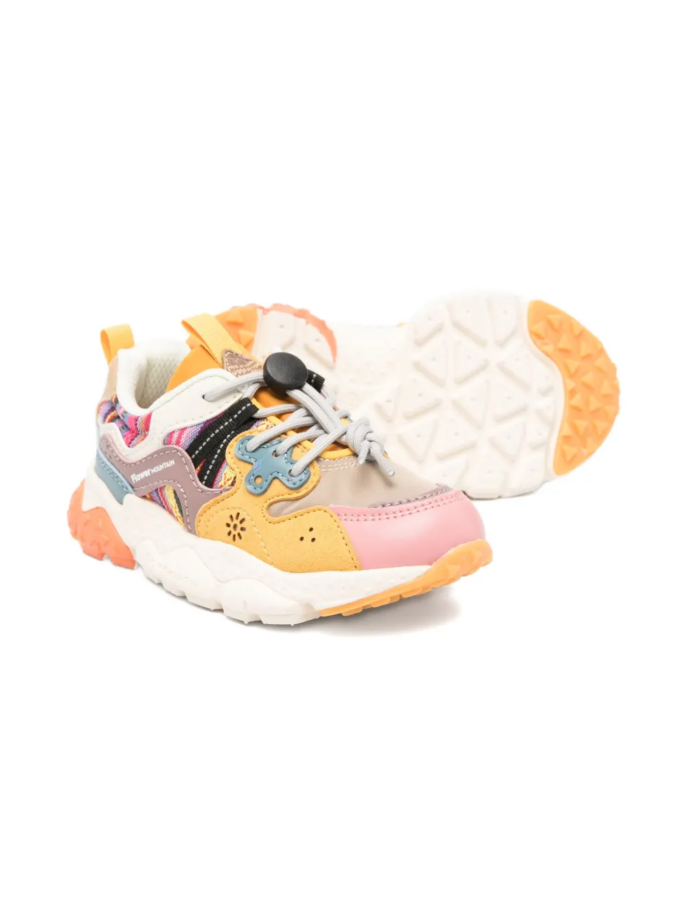 FLOWER MOUNTAIN KIDS panelled sneakers - Beige
