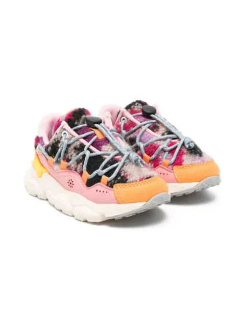 FLOWER MOUNTAIN KIDS  panelled sneakers