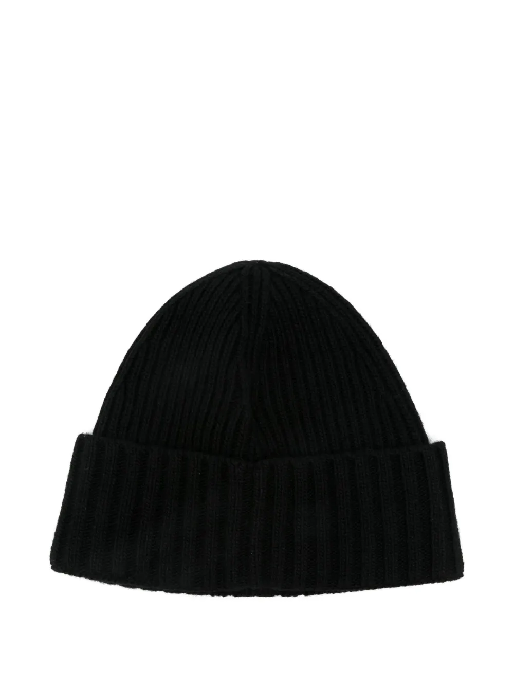 Stone Island Junior ribbed logo-patch beanie - Zwart