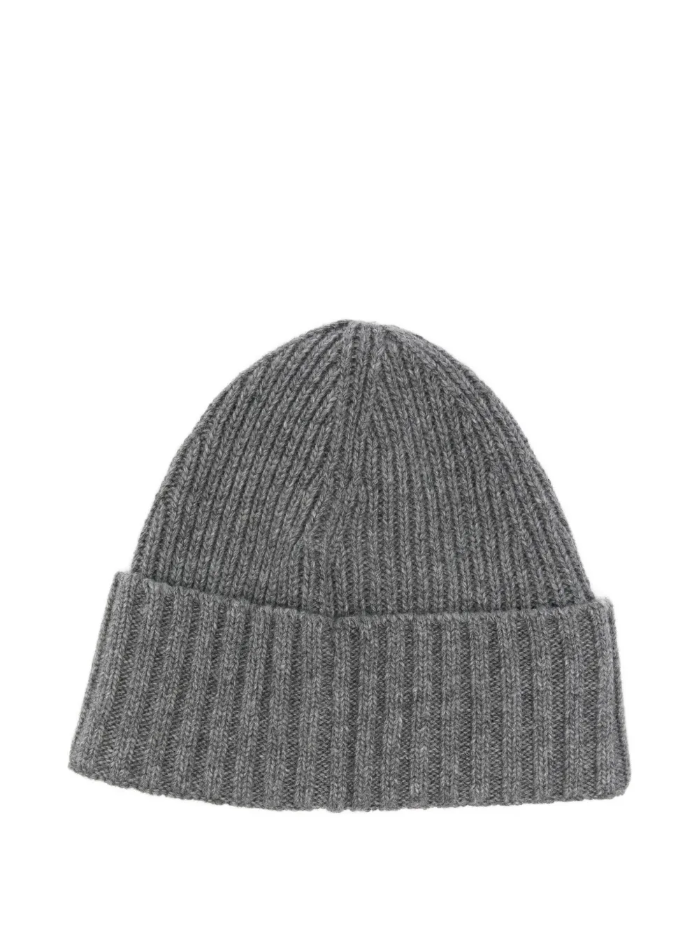 Stone Island Junior ribbed logo-patch beanie - Grijs