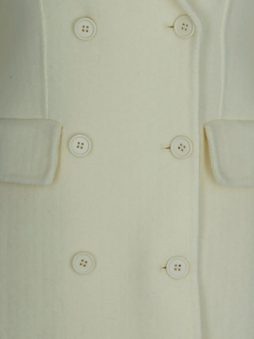P.a.r.o.s.h Butter Double-breasted Coat In White