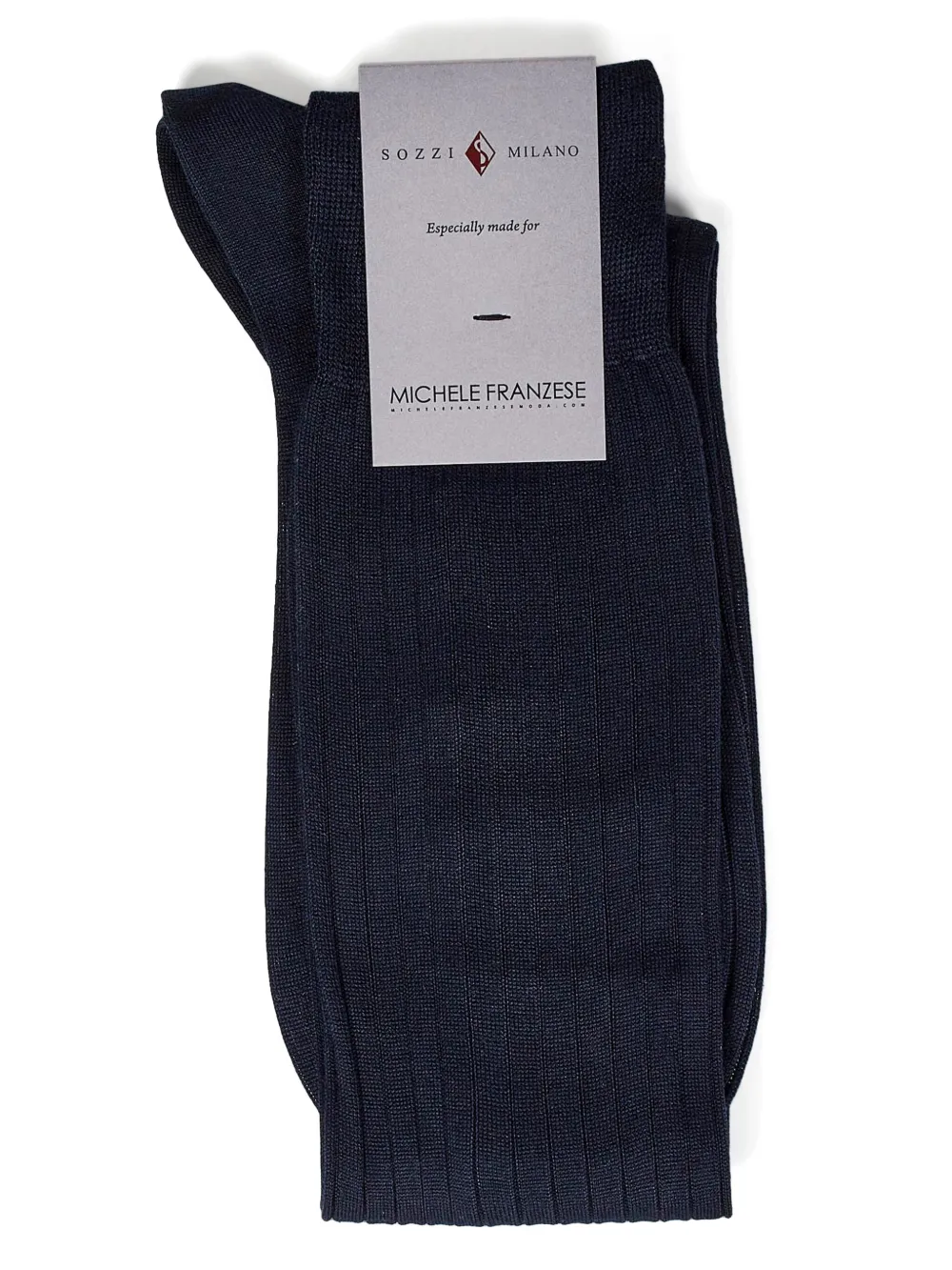 Sozzi Milano X Michele Franzese Ribbed Jacquard-logo Socks In Blue