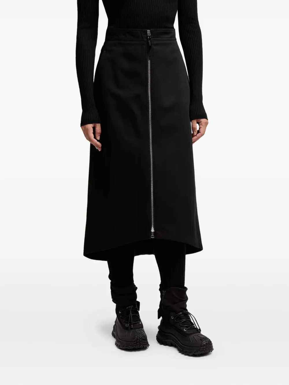 Moncler x EE72 by Edward Enninful x EE72 by Edward Enninful midi-rok met rits - Zwart
