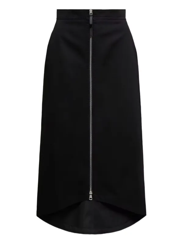Moncler X EE72 By Edward Enninful Zip-up Midi Skirt in Black